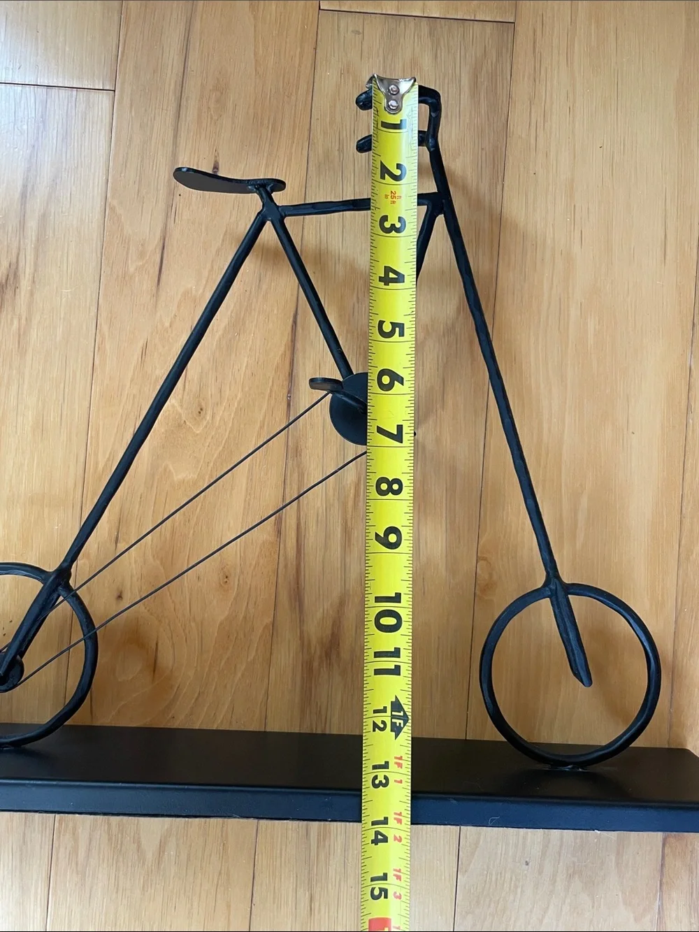 Black Metal Big Wheel Bicycle Decorative Art Accent Sculpture